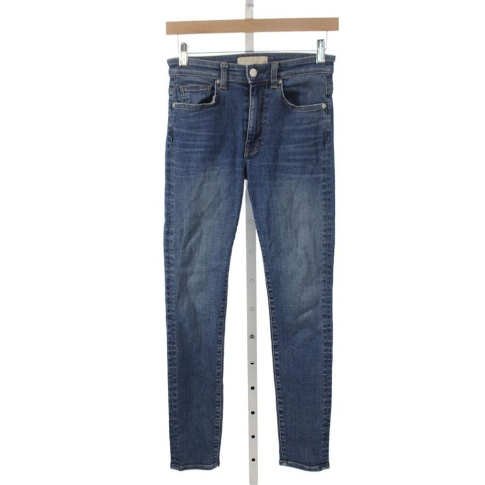 CQY Women Skinny Mid-Rise Blue Cotton Jeans Size 26